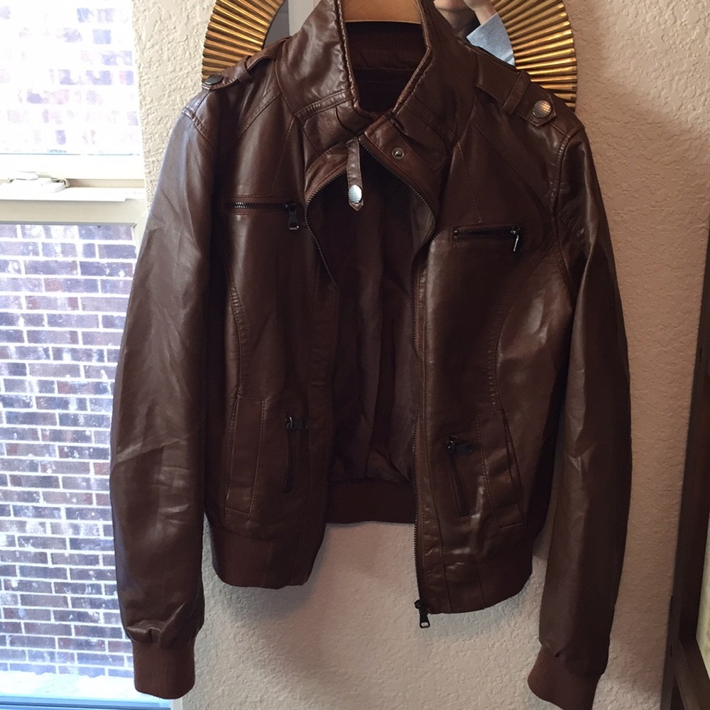 Ci Sono brown pleather jacket (size S)